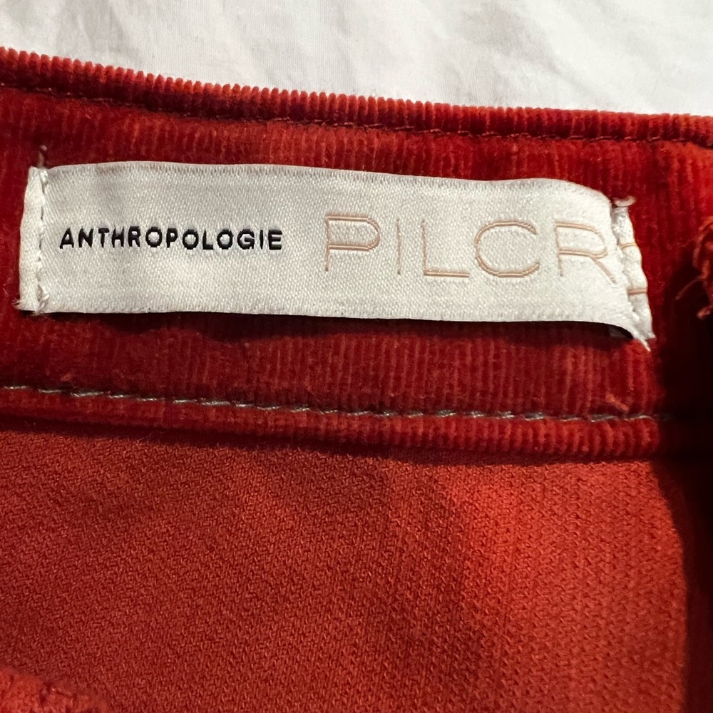 Corduroy Button Front Skinny Jeans In Rust Color. - image 3